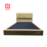 (Ready Stock) EMILY Pet-Friendly Fabric Divan Queen Bed Frame – LGE003 Mustard