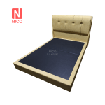 (Ready Stock) EMILY Pet-Friendly Fabric Divan Queen Bed Frame – LGE003 Mustard - Image 2