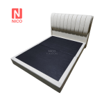 (Ready Stock) CHLOE Pet-Friendly Fabric Divan Queen Bed Frame – LGE008 Creamy - Image 2