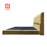 (Ready Stock) EMILY Pet-Friendly Fabric Divan Queen Bed Frame – LGE003 Mustard - Image 3